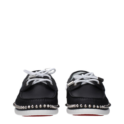 Christian Louboutin Black Leather Loafer with Studs