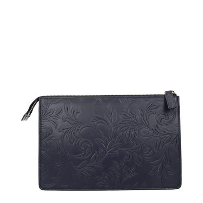 Versace Blue Leather Clutch Bag - Statement Elegance