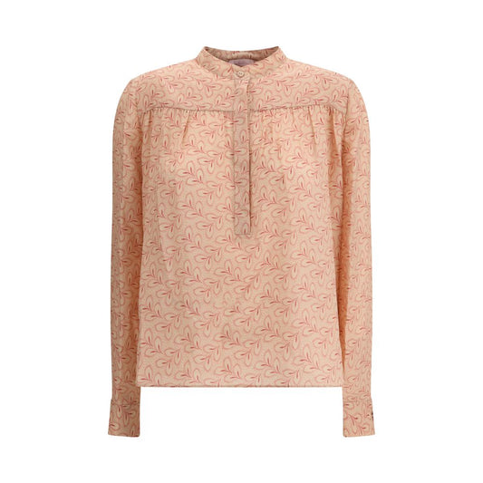 Kristina Ti Foliage Print Silk Blouse
