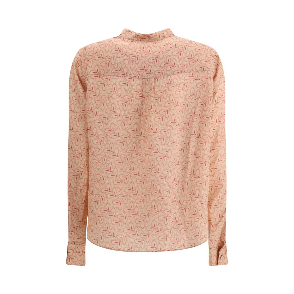 Kristina Ti Foliage Print Silk Blouse