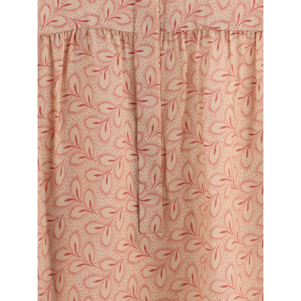 Kristina Ti Foliage Print Silk Blouse