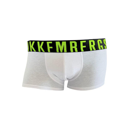 Bikkembergs White Polyester Boxer Briefs with Branded Band