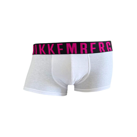 Bikkembergs White Polyester Boxer with Branded Band
