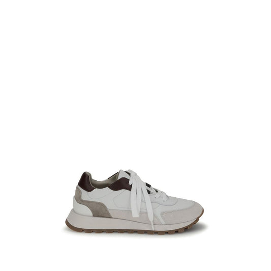 Brunello Cucinelli Leather Sneakers with Shiny Details