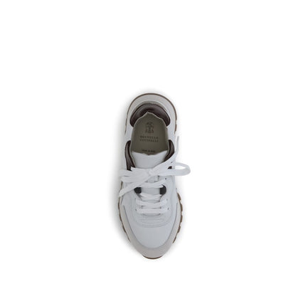 Brunello Cucinelli Leather Sneakers with Shiny Details