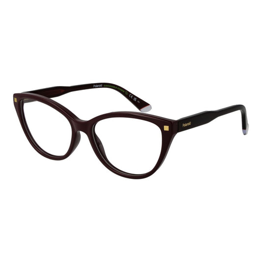 Polaroid Burgundy Women’s Optical Frames – Cat Eye Design