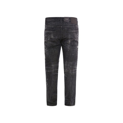 Dsquared2 Black Distressed Skater Denim Jeans for Women