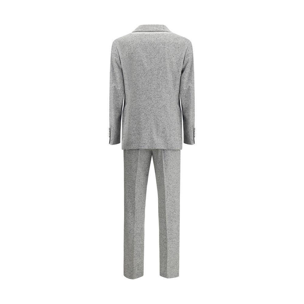 Brunello Cucinelli Wool and Cashmere Buttoned Grisaille Suit