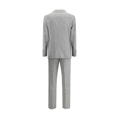 Brunello Cucinelli Wool and Cashmere Buttoned Grisaille Suit