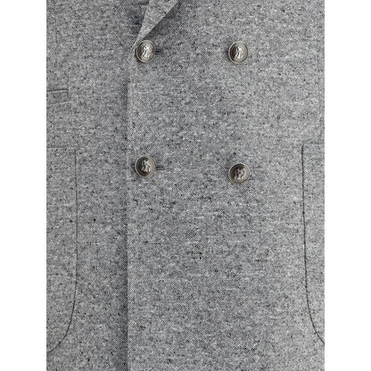 Brunello Cucinelli Wool and Cashmere Buttoned Grisaille Suit