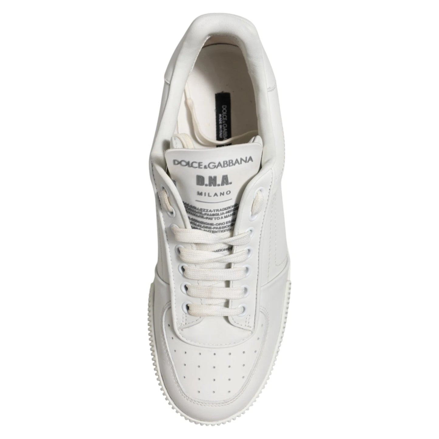 Dolce & Gabbana White Miami Leather Low Top Sneakers for Men