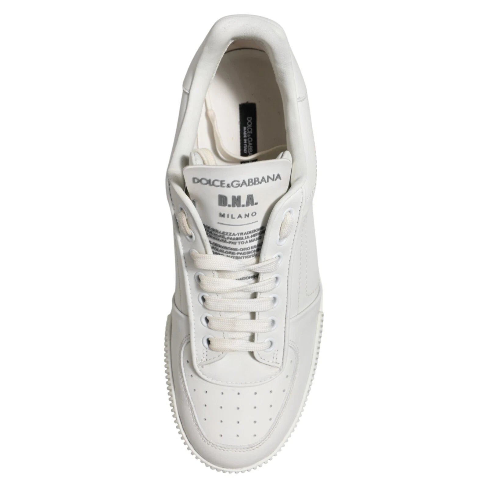 Dolce & Gabbana White Miami Leather Low Top Sneakers for Men