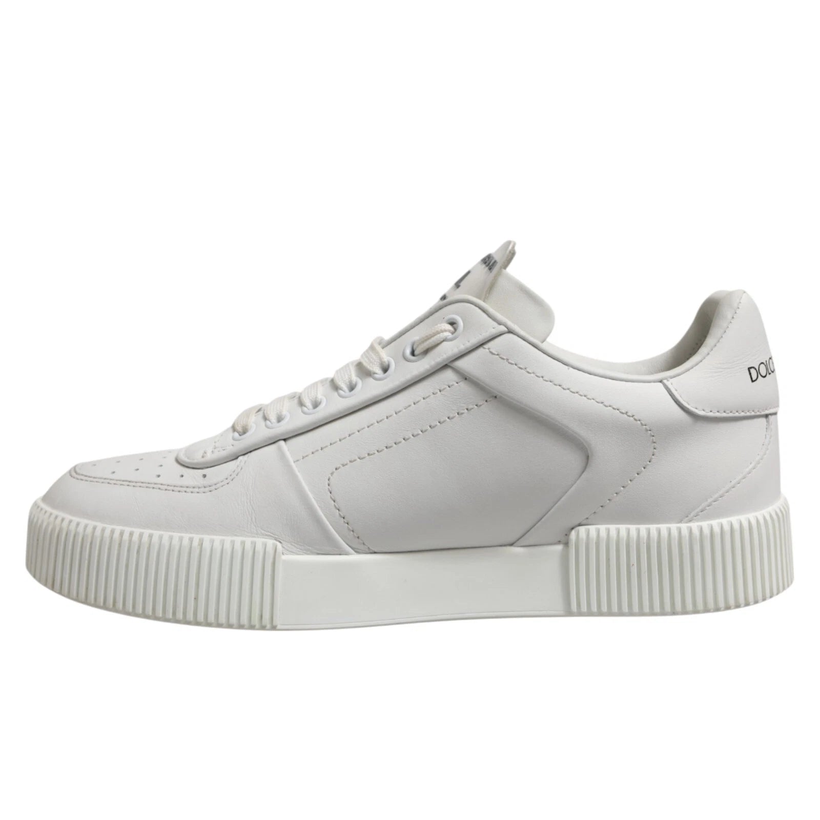 Dolce & Gabbana White Miami Leather Low Top Sneakers for Men