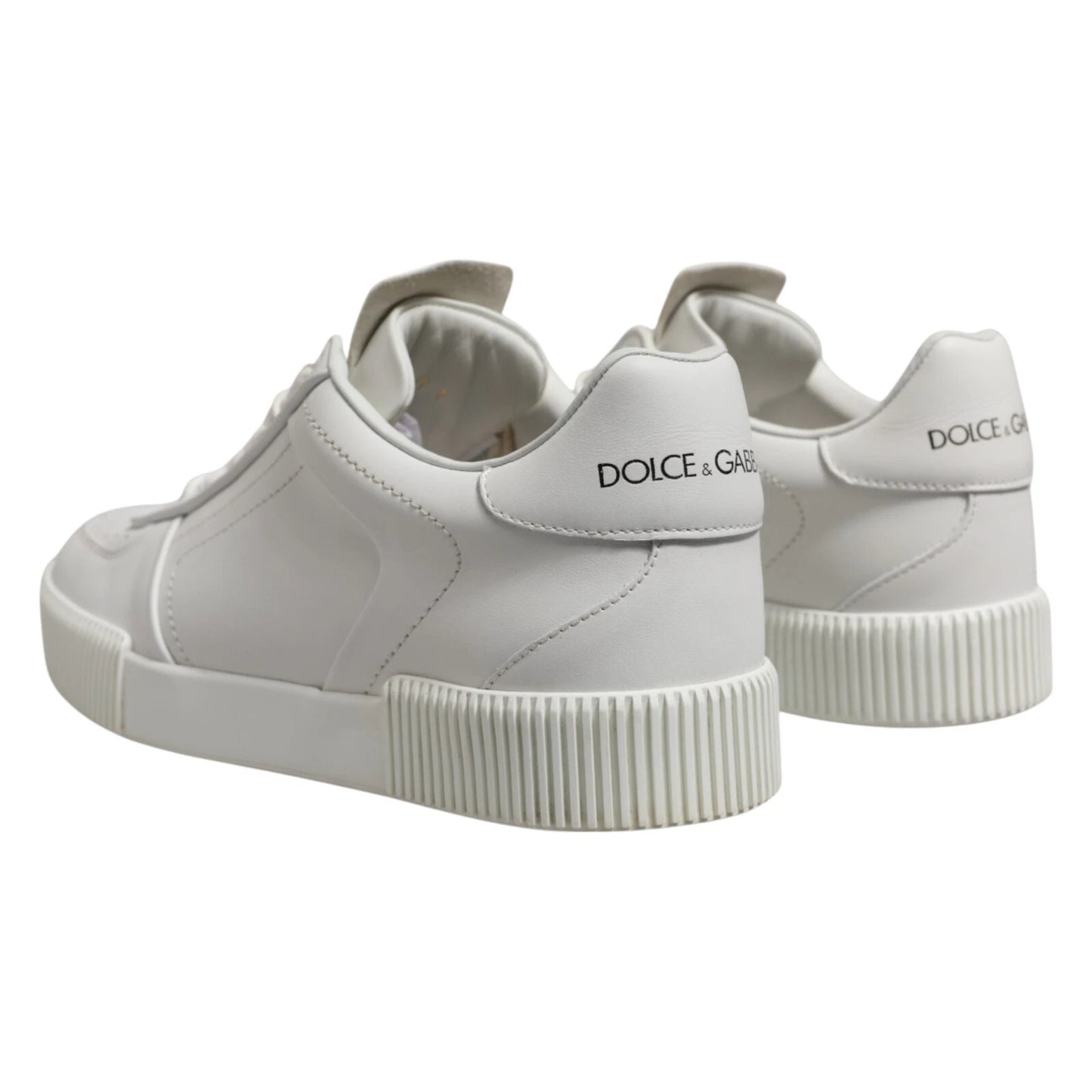 Dolce & Gabbana White Miami Leather Low Top Sneakers for Men