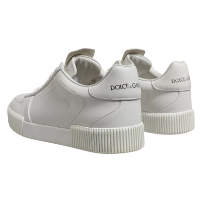 Dolce & Gabbana White Miami Leather Low Top Sneakers for Men