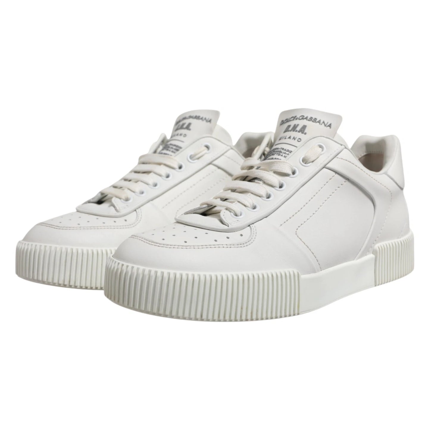 Dolce & Gabbana White Miami Leather Low Top Sneakers for Men