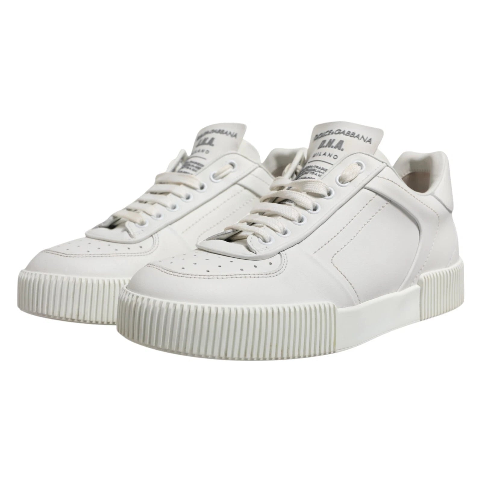 Dolce & Gabbana White Miami Leather Low Top Sneakers for Men