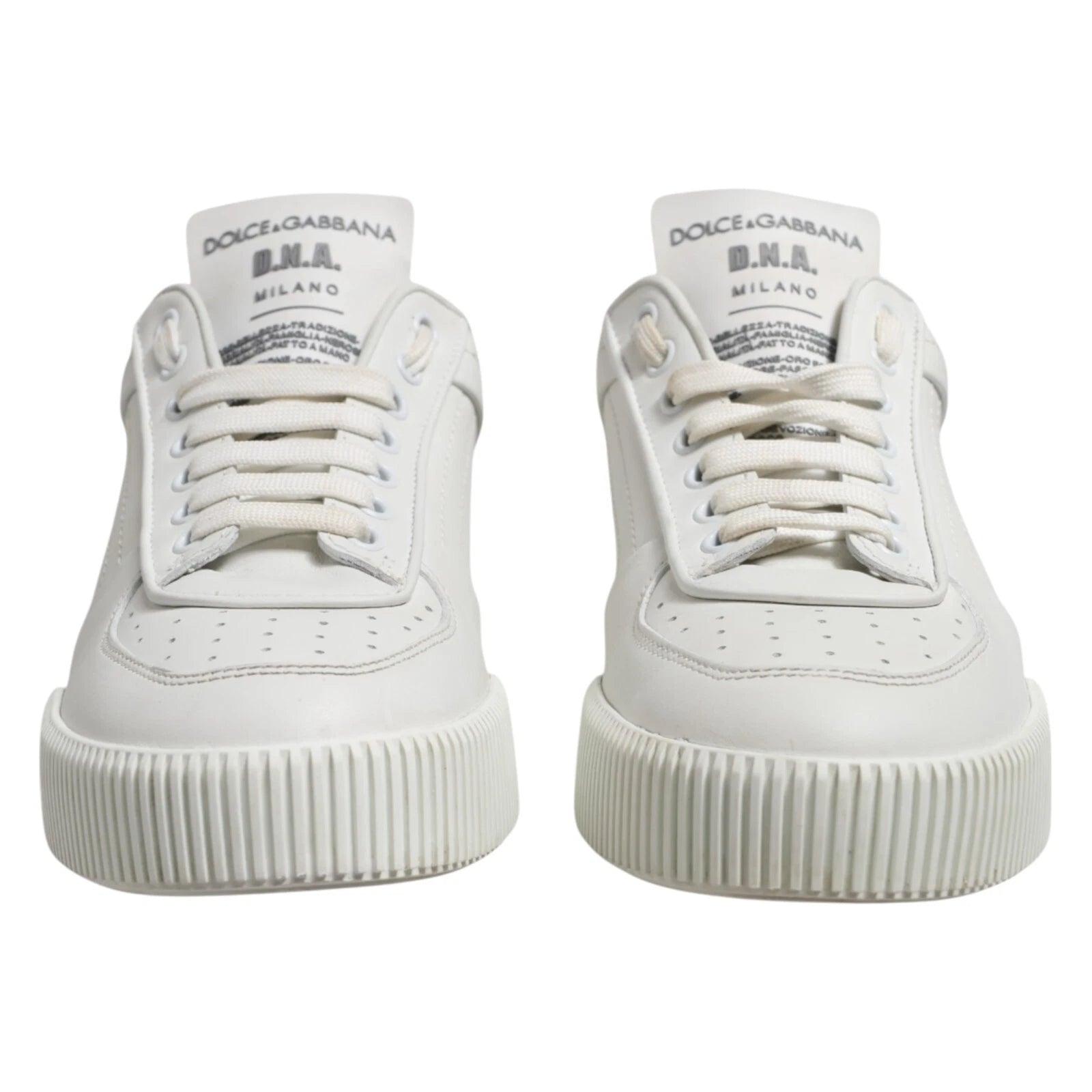 Dolce & Gabbana White Miami Leather Low Top Sneakers for Men