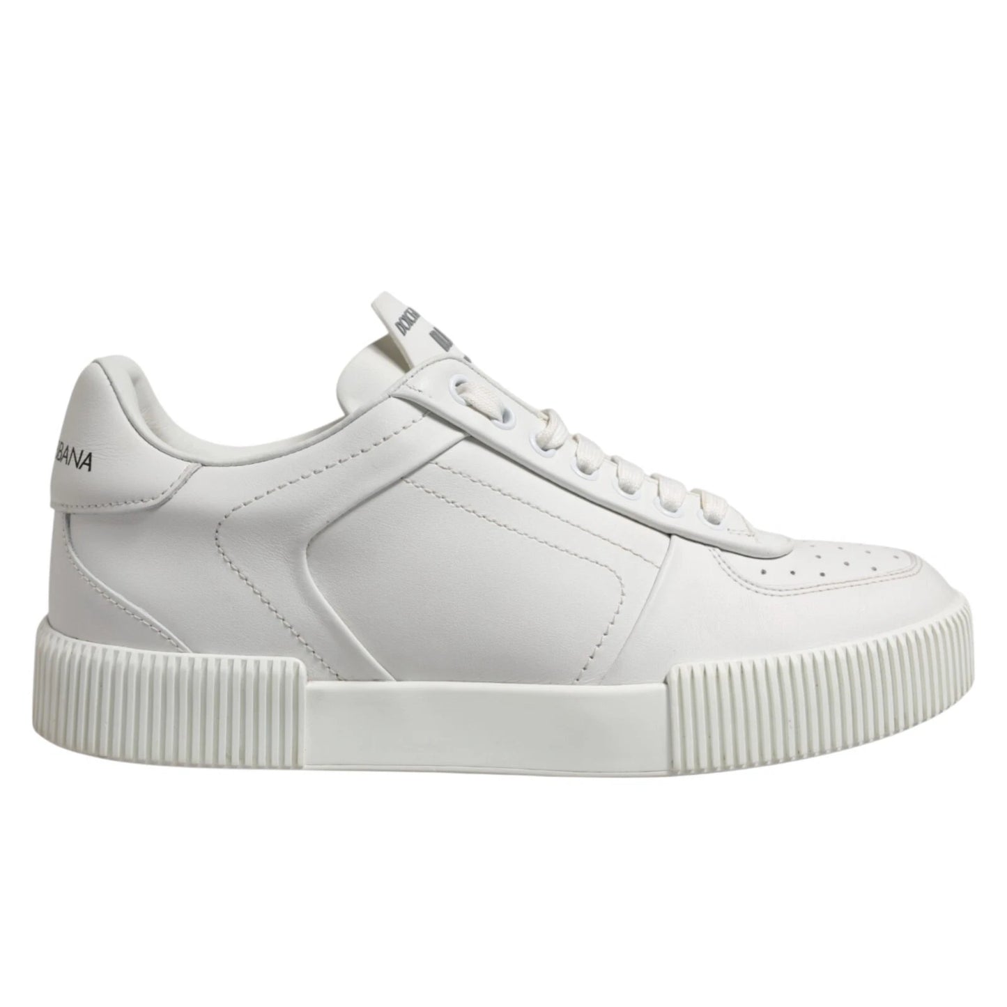 Dolce & Gabbana White Miami Leather Low Top Sneakers for Men