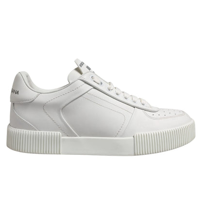 Dolce & Gabbana White Miami Leather Low Top Sneakers for Men