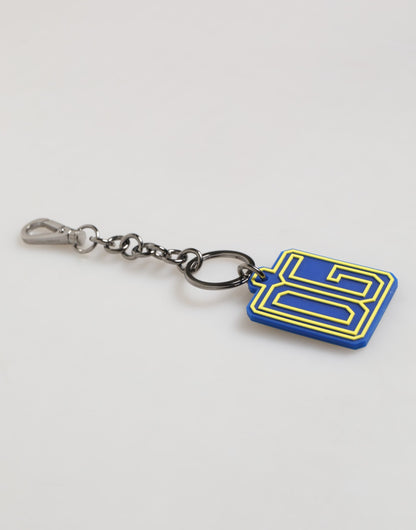 Dolce & Gabbana Blue and Yellow DG Rubber Logo Keychain