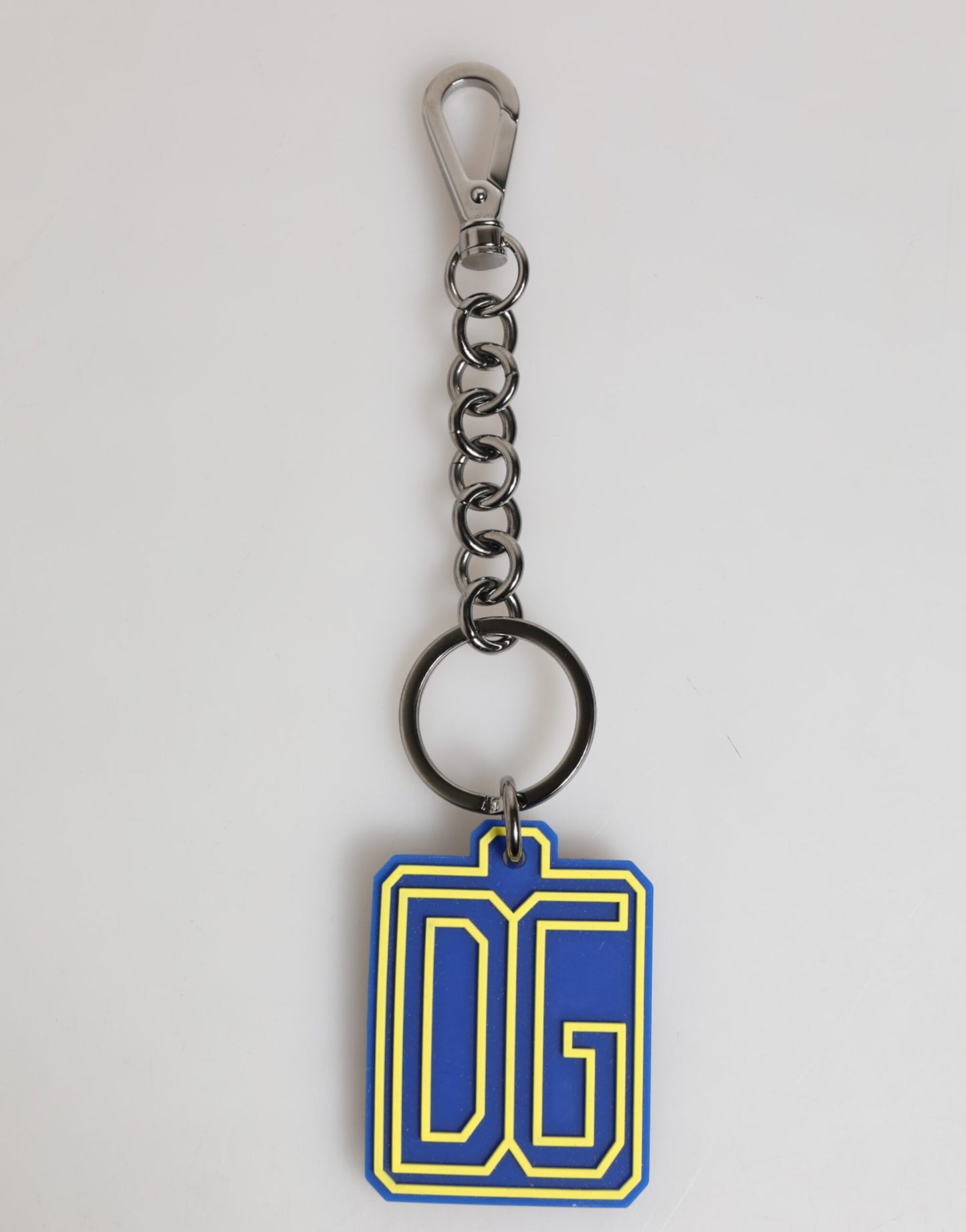 Dolce & Gabbana Blue and Yellow DG Rubber Logo Keychain