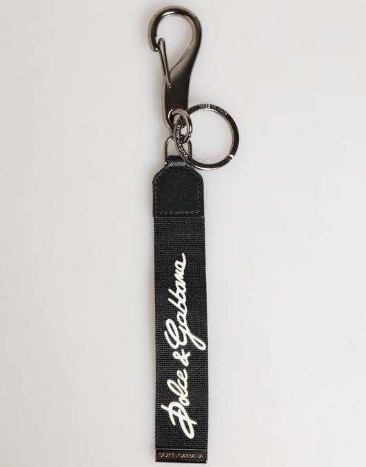 Dolce & Gabbana Black and White DG Logo Keychain