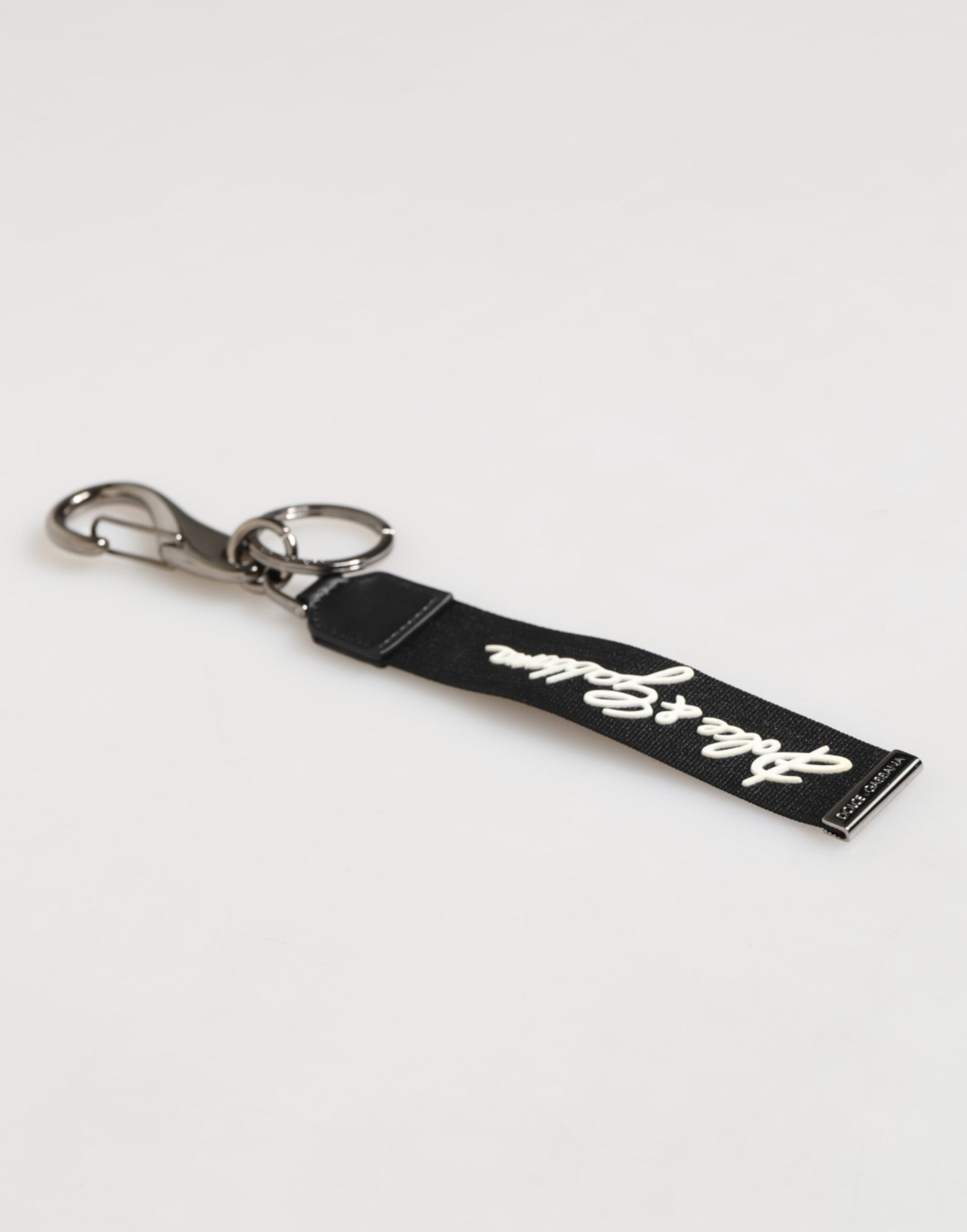 Dolce & Gabbana Black and White DG Logo Keychain
