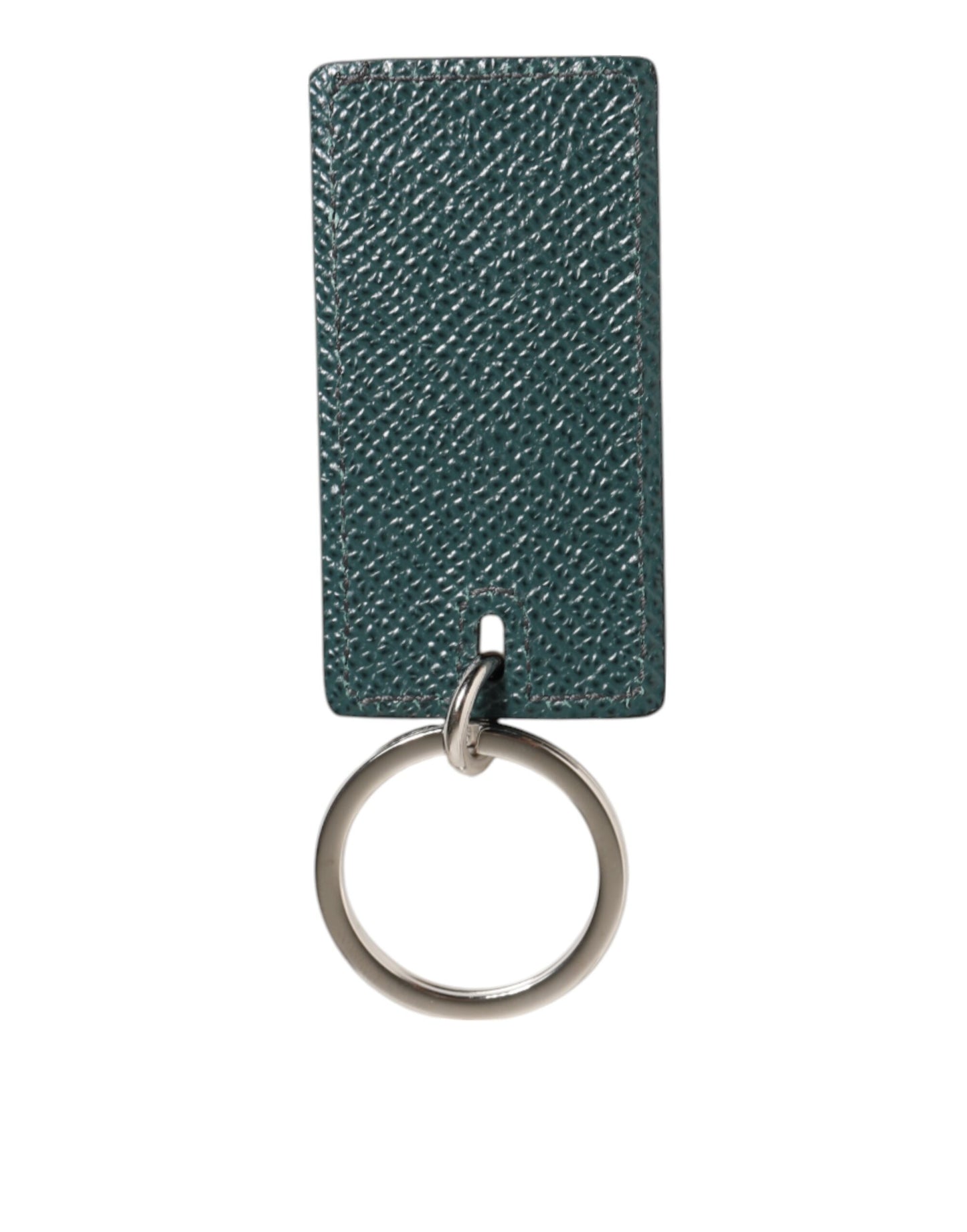 Dolce & Gabbana Army Green Leather Logo Metal Ring Keychain