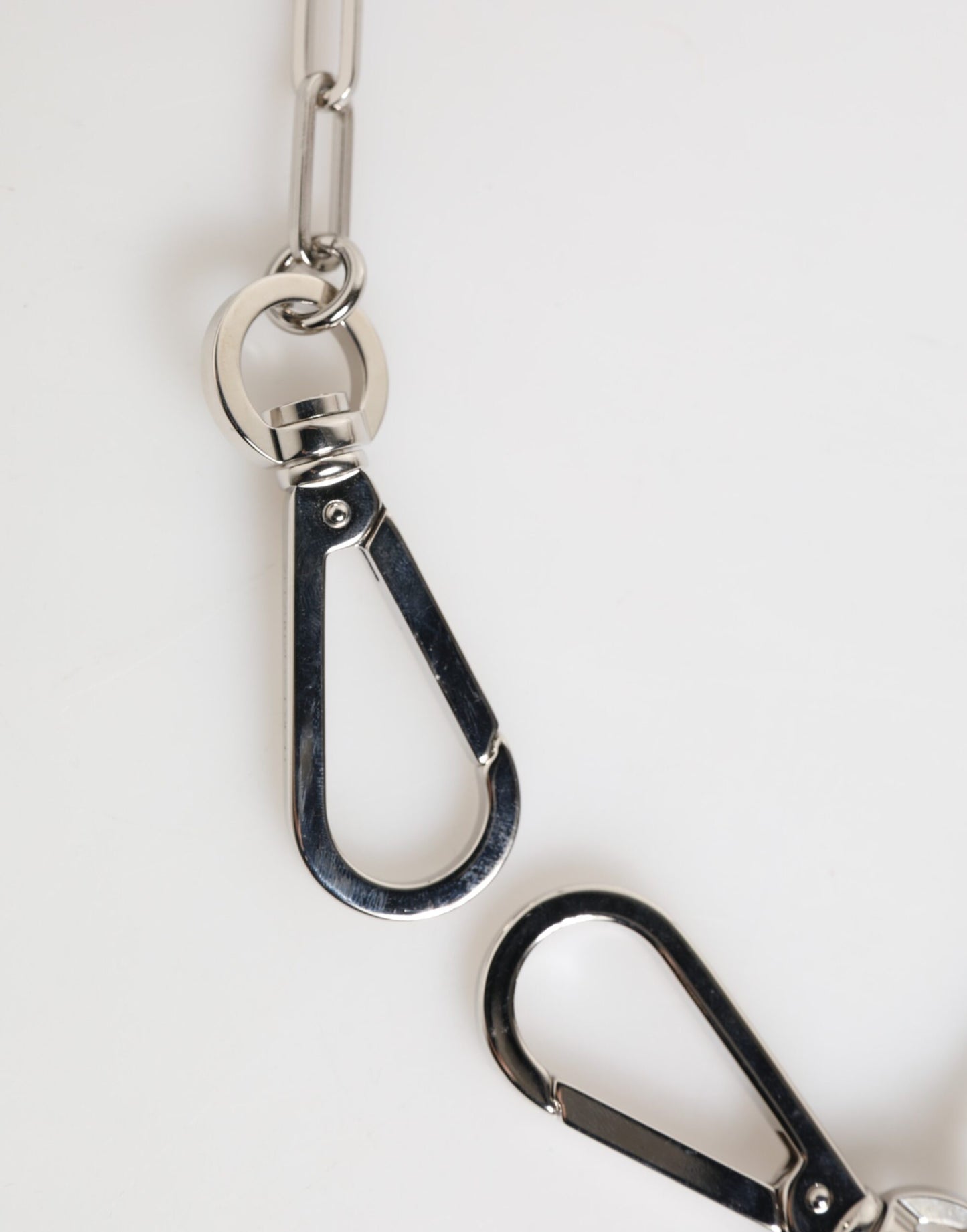 Dolce & Gabbana Silver Tone Metal Chain DG Logo Pendant Men's Necklace