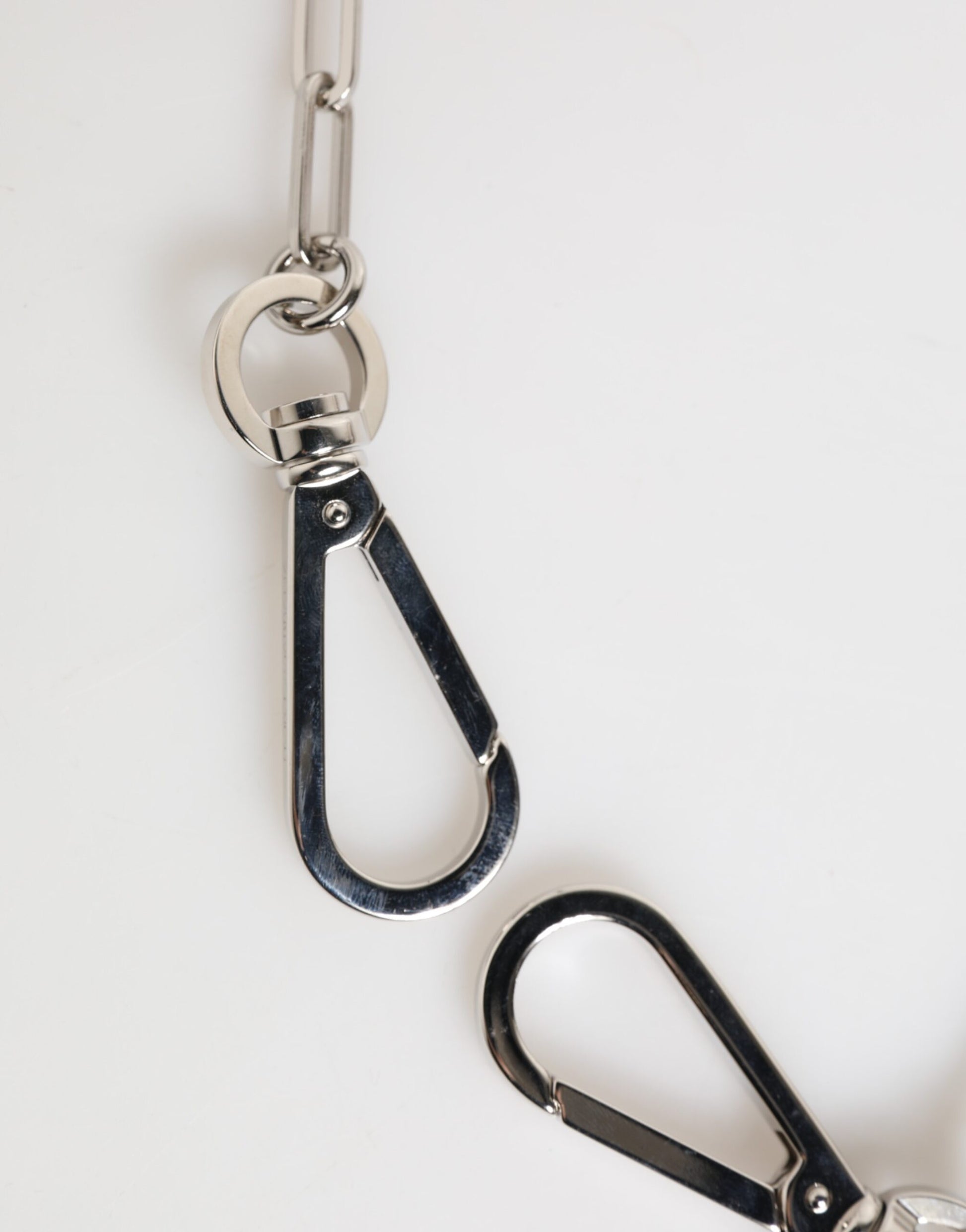 Dolce & Gabbana Silver Tone Metal Chain DG Logo Pendant Men's Necklace