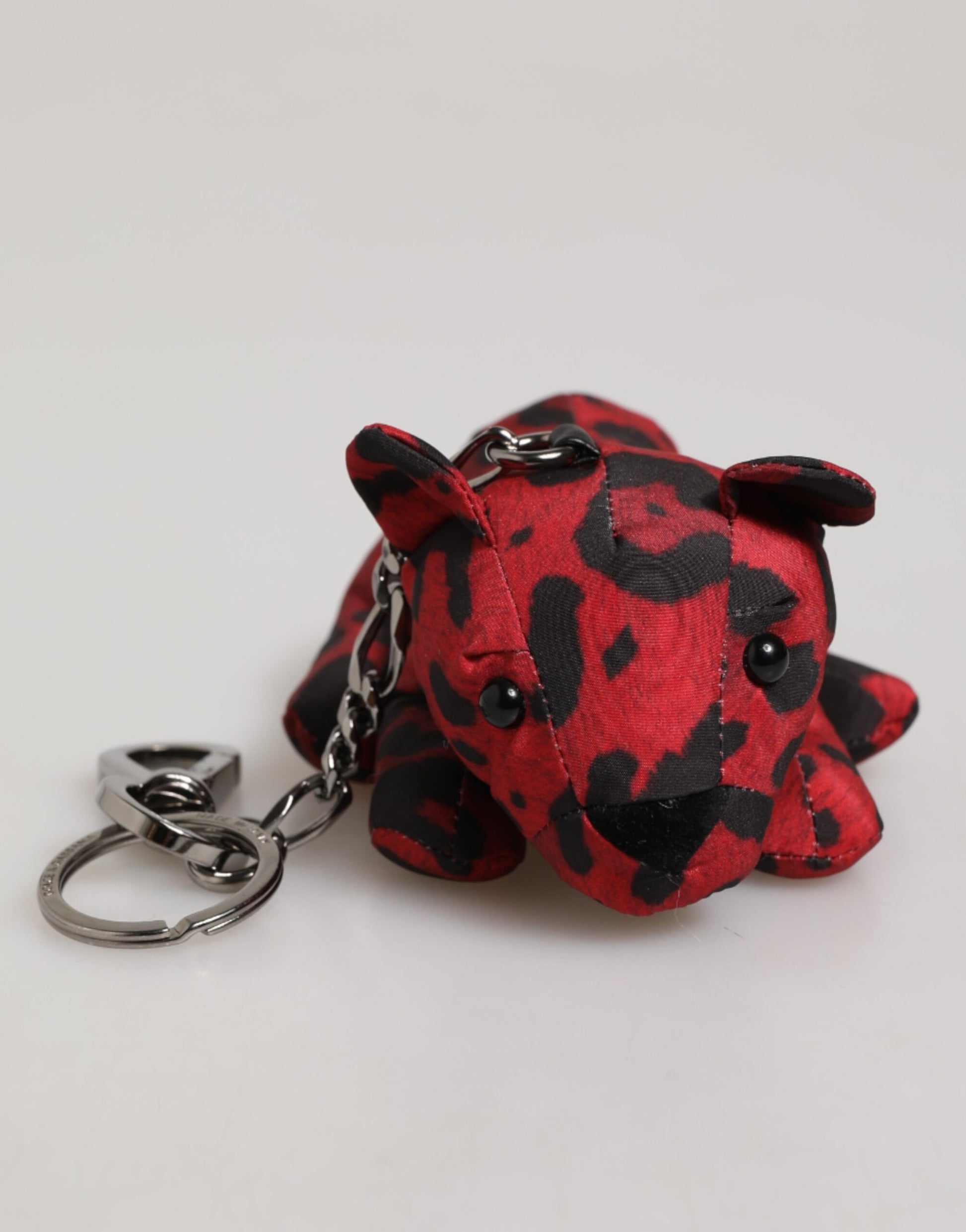 Dolce & Gabbana Red and Black Polyester Animal Silhouette Keychain