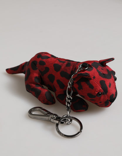 Dolce & Gabbana Red and Black Polyester Animal Silhouette Keychain