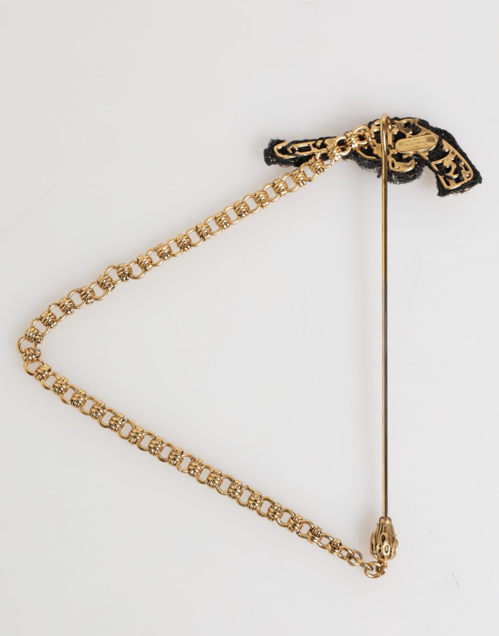 Dolce & Gabbana Vintage-Style Revolver Lapel Pin Brooch for Men
