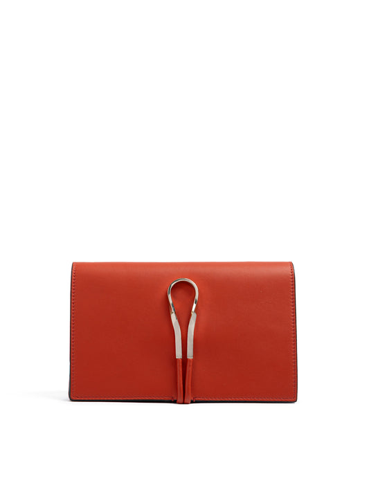 Giada Powder Pink Leather Clutch Bag