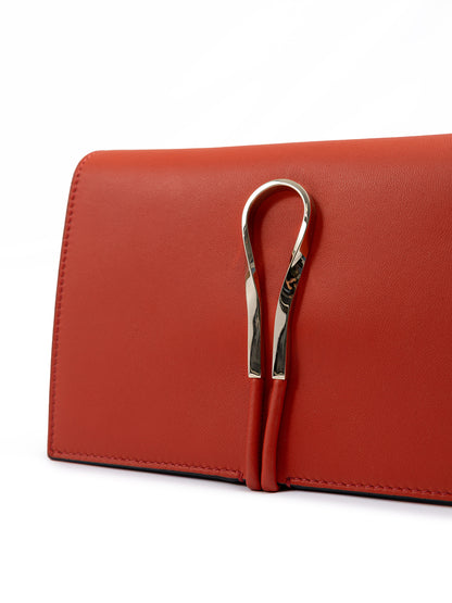 Giada Powder Pink Leather Clutch Bag