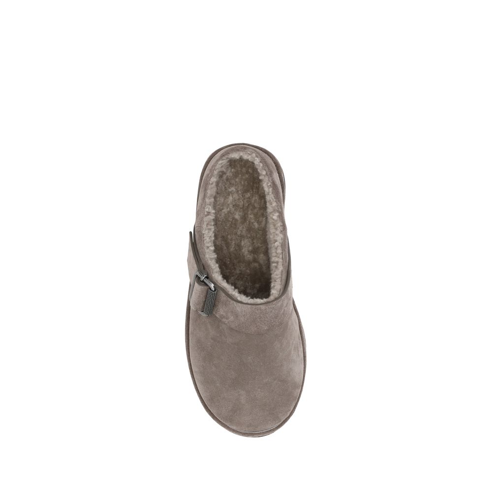 Brunello Cucinelli Fur Sabot - Luxurious Comfort Meets Timeless Style