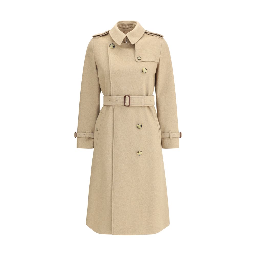 Burberry Kensington Beige Midi Cashmere Coat