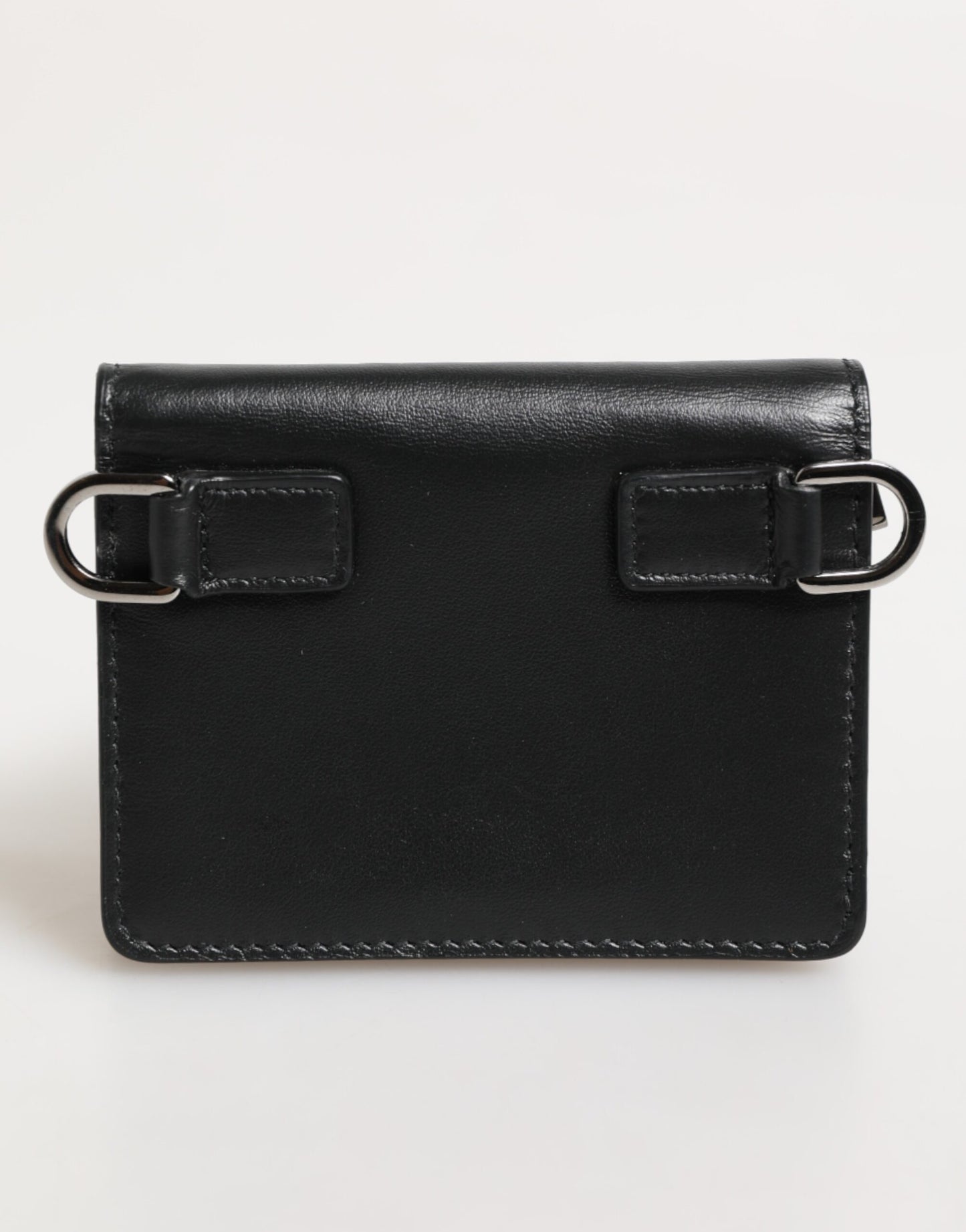 Dolce & Gabbana Black Leather DG Logo Bifold Card Holder for Men