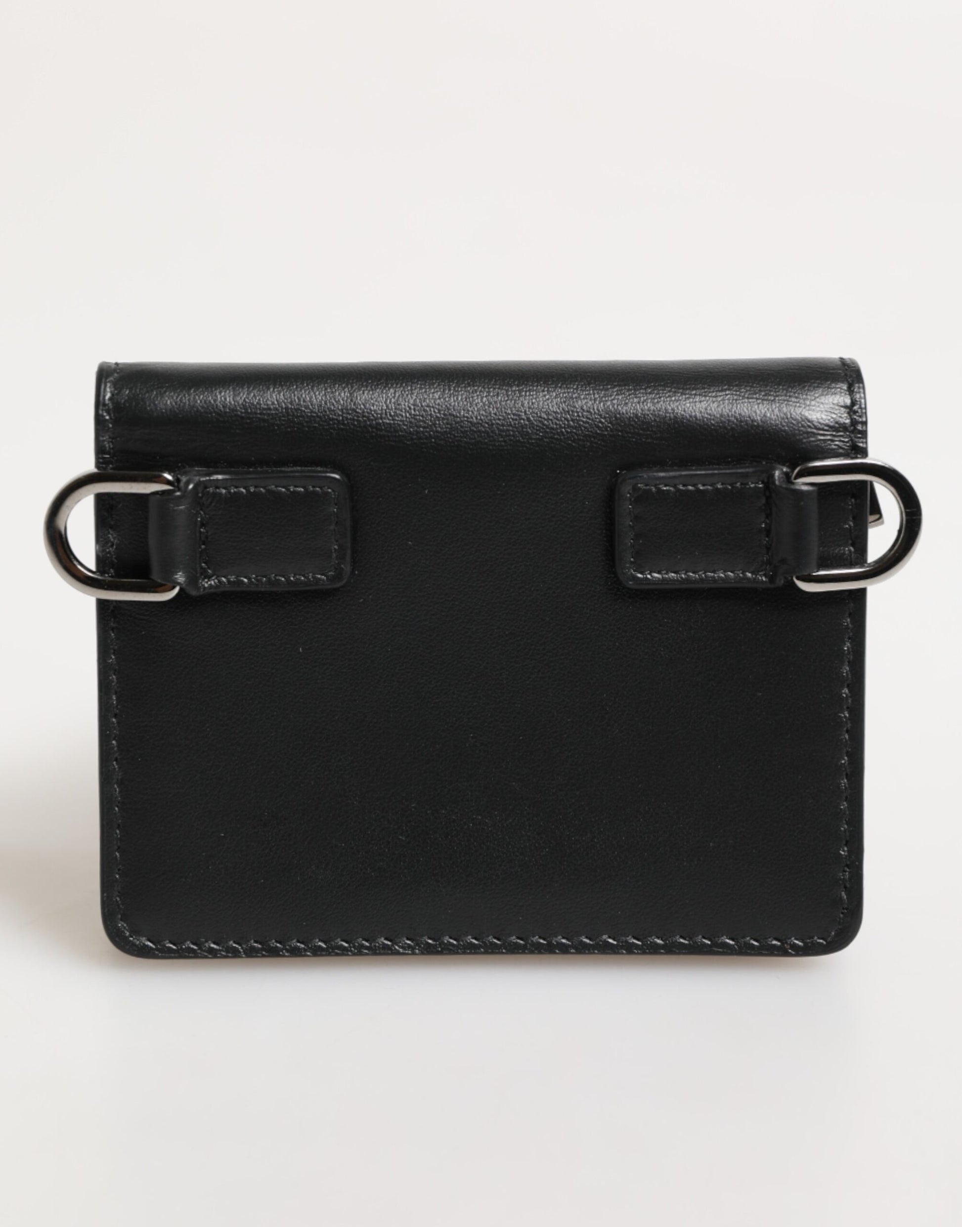 Dolce & Gabbana Black Leather DG Logo Bifold Card Holder for Men