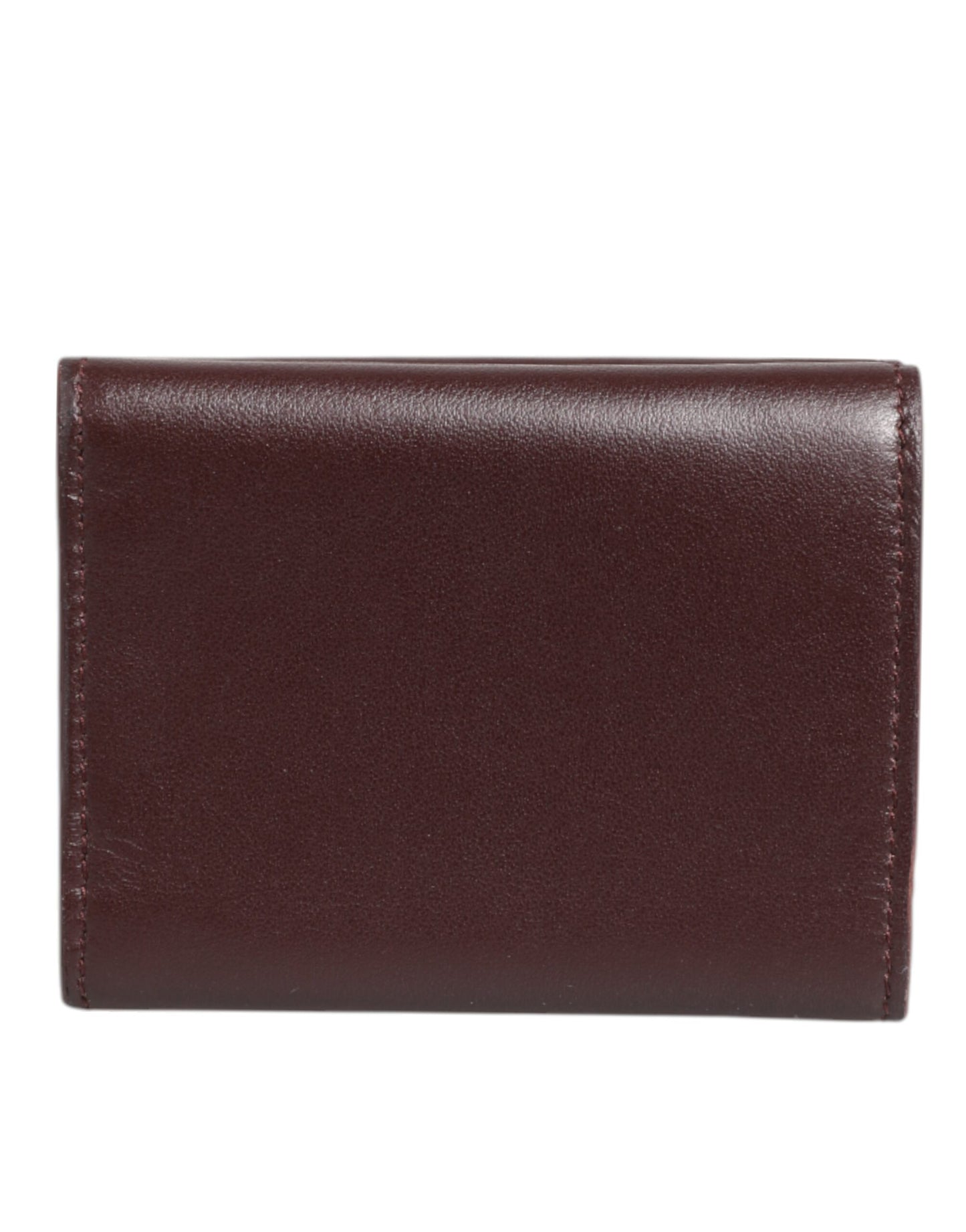 Dolce & Gabbana Leather Embossed Logo Trifold Men Card Holder - Dark Brown