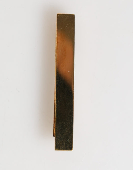 Dolce & Gabbana Gold Tone Brass Logo Branded Tie Clip Bar for Men
