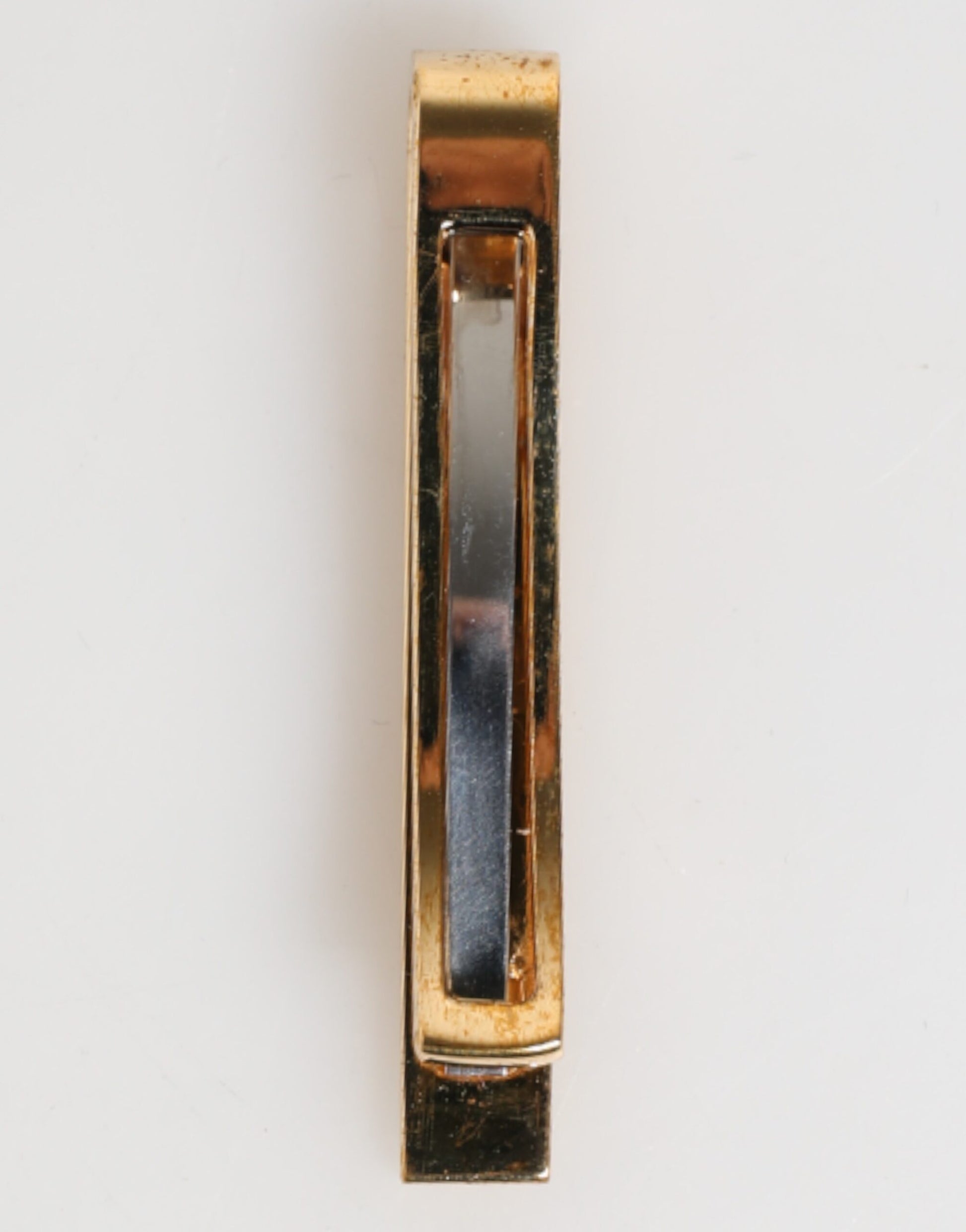 Dolce & Gabbana Gold Tone Brass Logo Branded Tie Clip Bar for Men