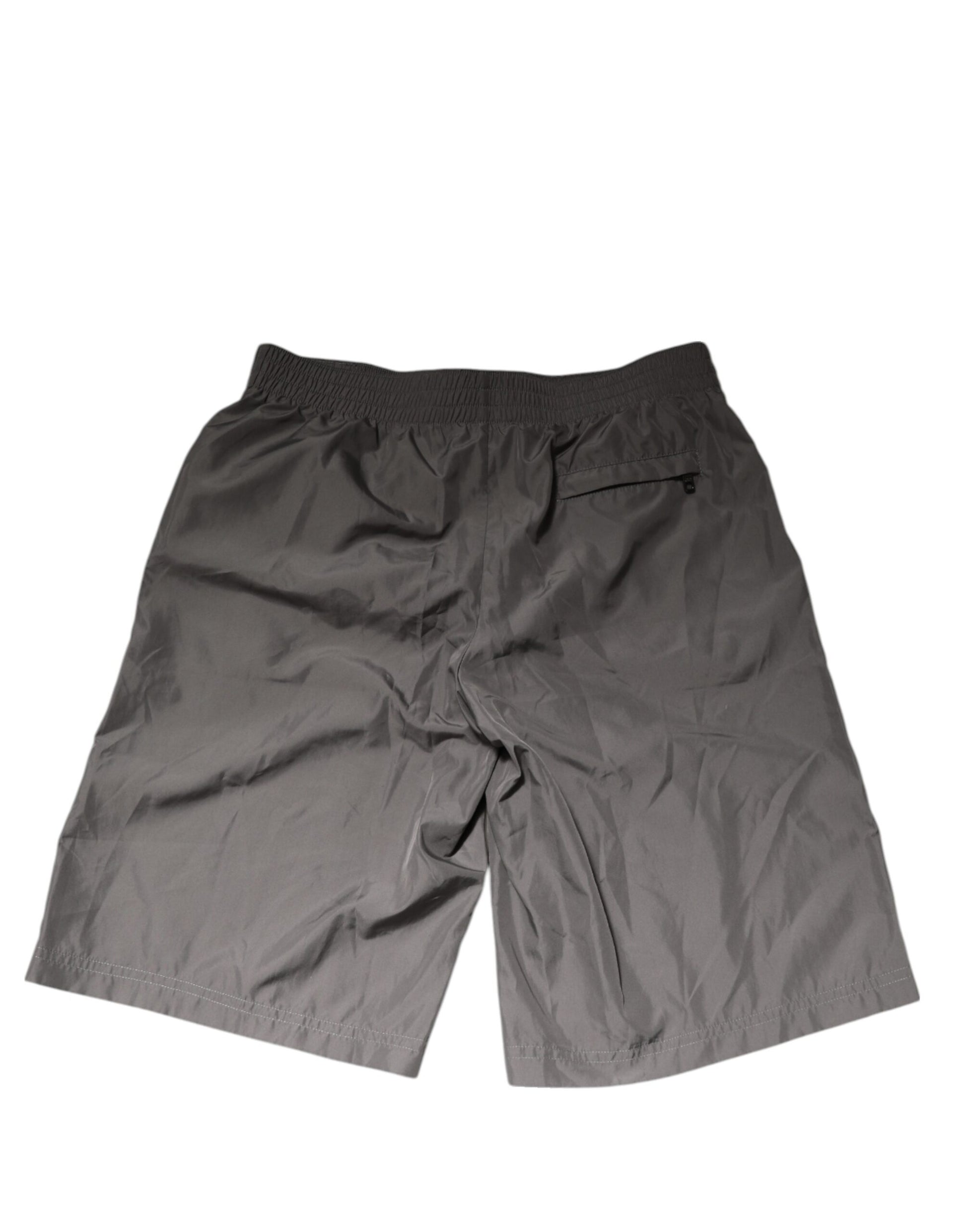 Dolce & Gabbana Light Gray Nylon Elastic Waist Swim Shorts