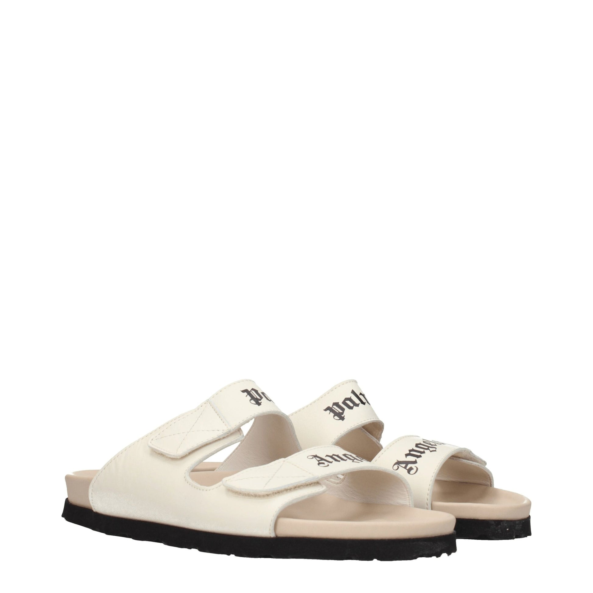 Palm Angels Beige Leather Men's Sandals