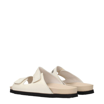 Palm Angels Beige Leather Men's Sandals