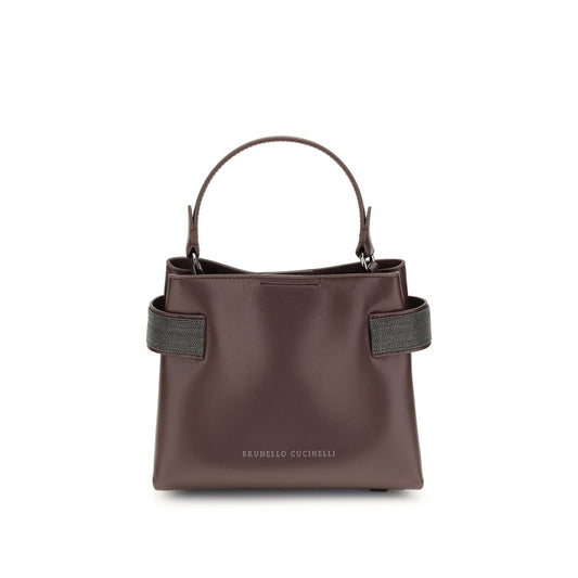 Brunello Cucinelli Leather Handbag with Shining Jewels