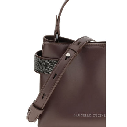 Brunello Cucinelli Leather Handbag with Shining Jewels