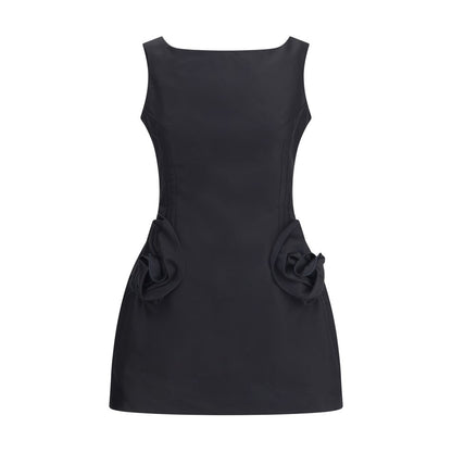 Magda Butrym Black Mini Dress with Roses