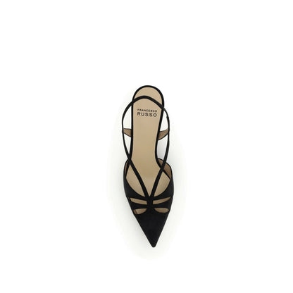 Francesco Russo Suede Leather Décolleté Slingbacks